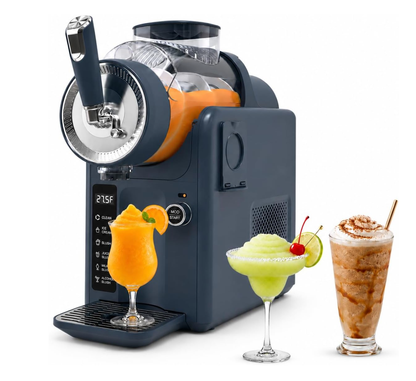 SYINTAO Slushie Machine No Ice Needed, 2-in-1 Frozen Drink & Soft Serve Ice Cream Maker, Self-Chilling Slushy Maker with 5 Presets, LED Display & Auto Clean for Home & Party