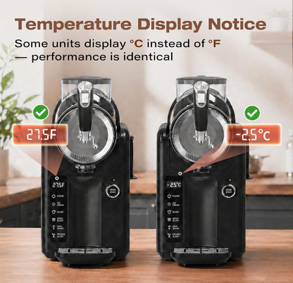 SYINTAO Slushie Machine No Ice Needed, 2-in-1 Frozen Drink & Soft Serve Ice Cream Maker, Self-Chilling Slushy Maker with 5 Presets, LED Display & Auto Clean for Home & Party